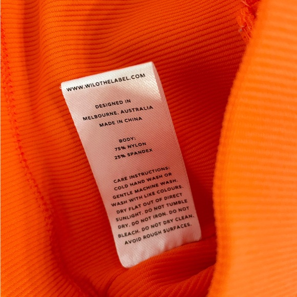 WILO The Label Ribbed Sports Bra Orange XS Adjustable Straps Activewear - Picture 8 of 8